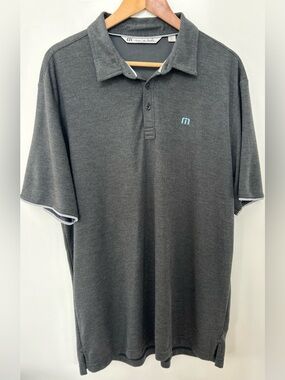 Travis Mathew Polo Shirt Men’s XL Gray Performance Golf Casual Short Sleeve